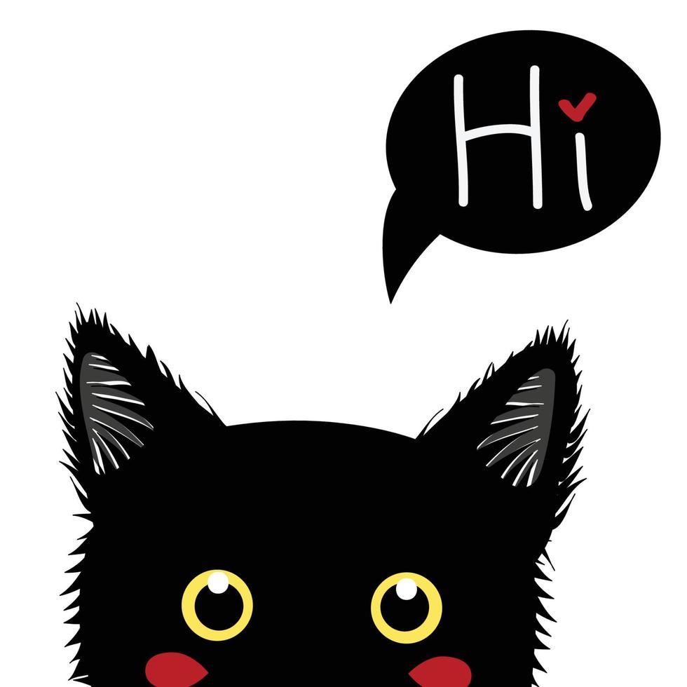 chat noir se faufilant. carte de voeux jour d'halloween. illustration vectorielle. vecteur