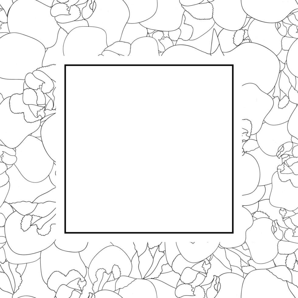 carte de bannière de contour de fleur d'iris vecteur