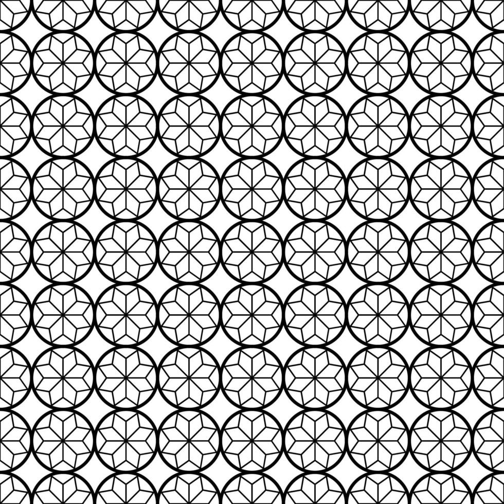 fleur noire en cercle japonais sans couture sur fond blanc. illustration vectorielle vecteur