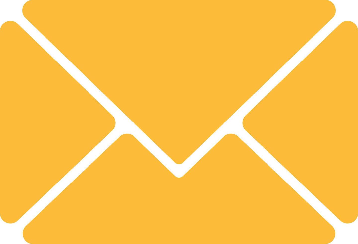 icône jaune e-mail sms vecteur