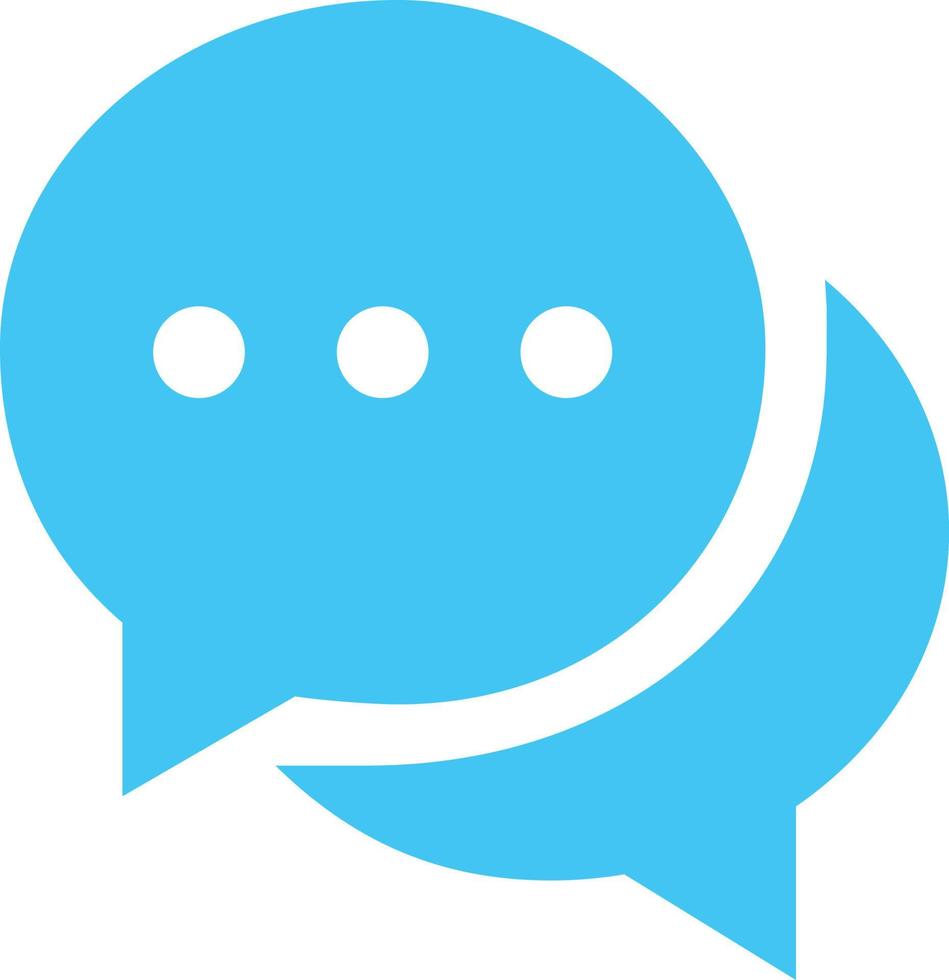 icône de bulle de conversation bleue vecteur