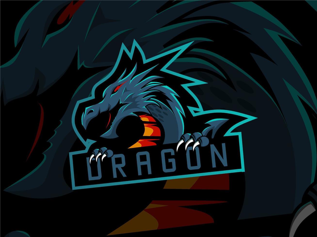 modèle de logo de dragon esport vecteur
