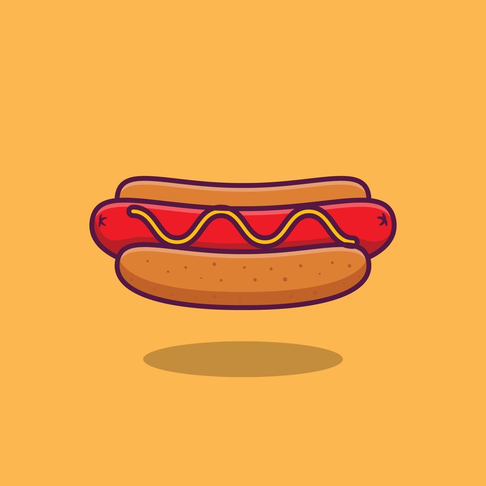 vecteur de style cartoon plat illustration hot-dog