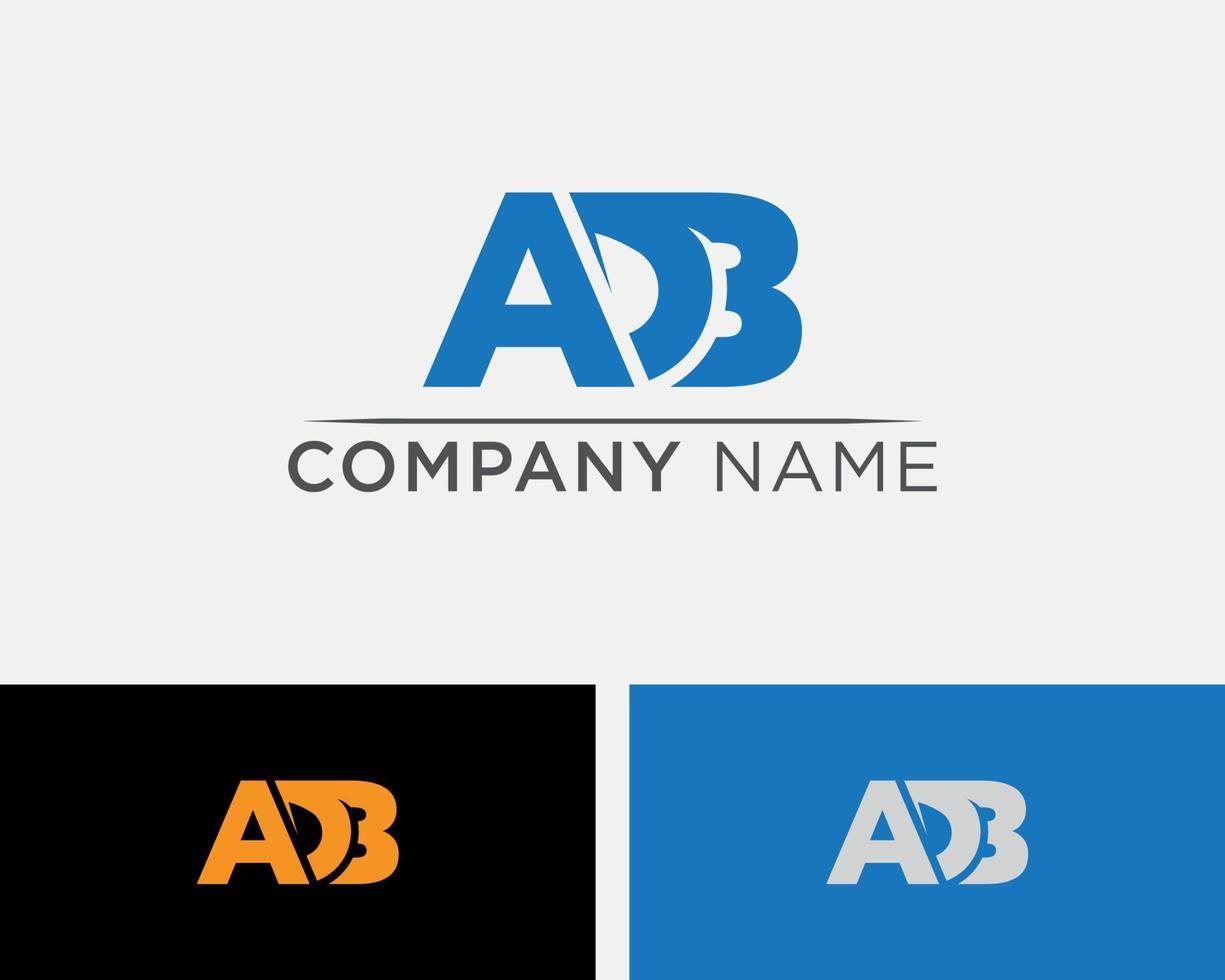 modèle de conception de logo de lettre adb vecteur