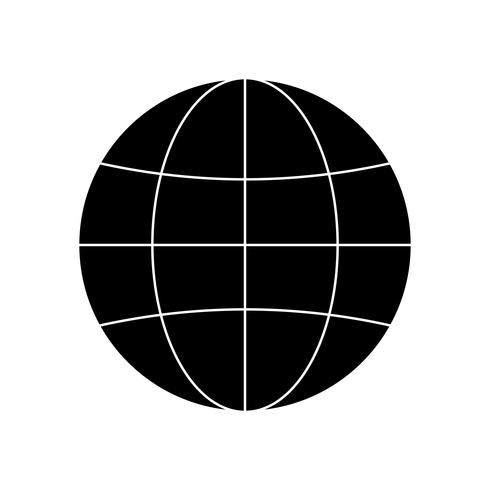 Icône Globe Glyph Black vecteur