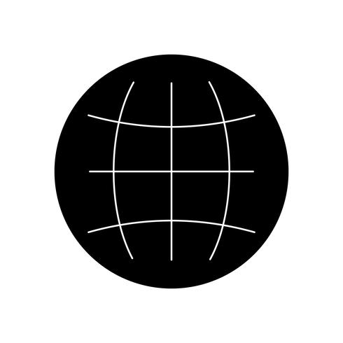 Icône Globe Glyph Black vecteur