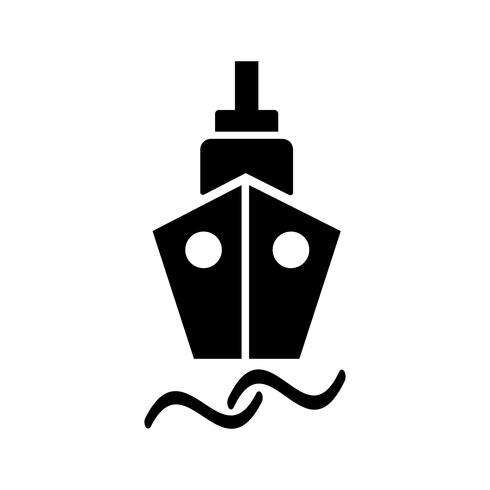 Navire glyphe icône noire vecteur