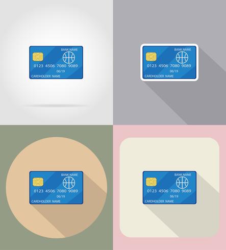 Banque carte icônes plates vector illustration