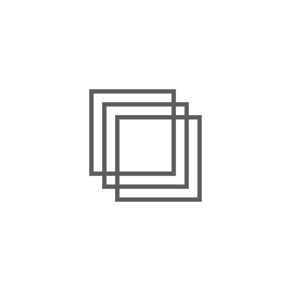 vecteur de conception de logo carré trois lignes isolé sur fond blanc.