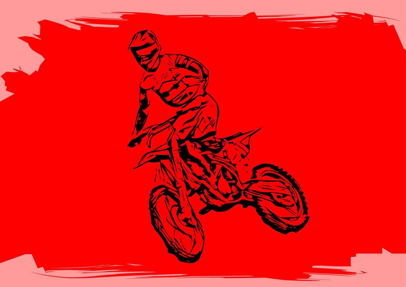 vecteur de silhouette de saut de motocross