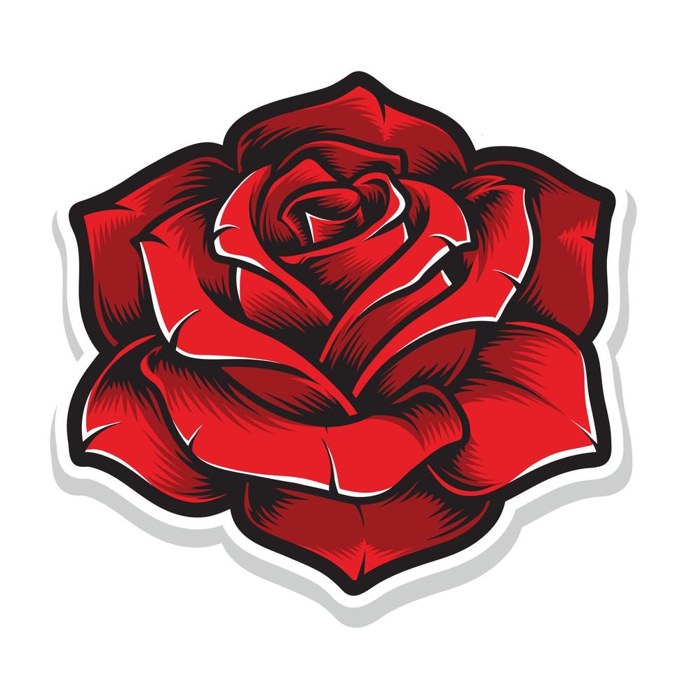 logo vectoriel fleur rose rouge