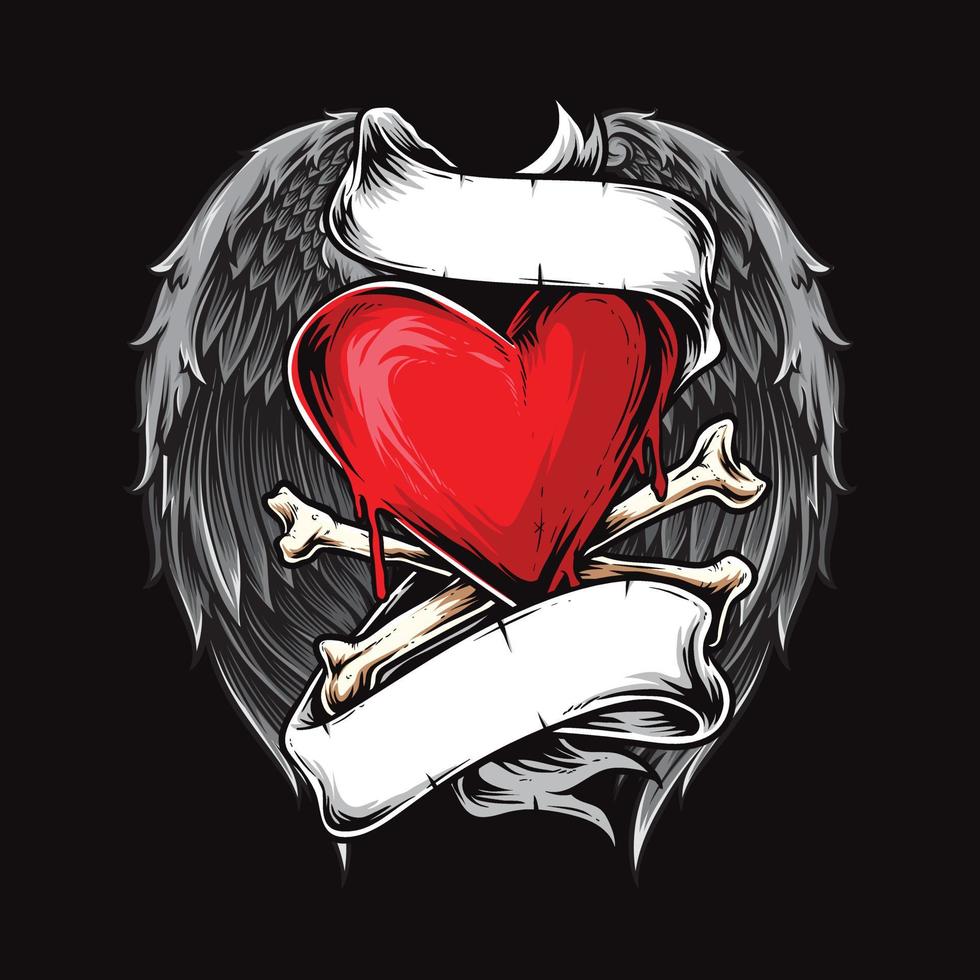 coeur avec des ailes vector illustration