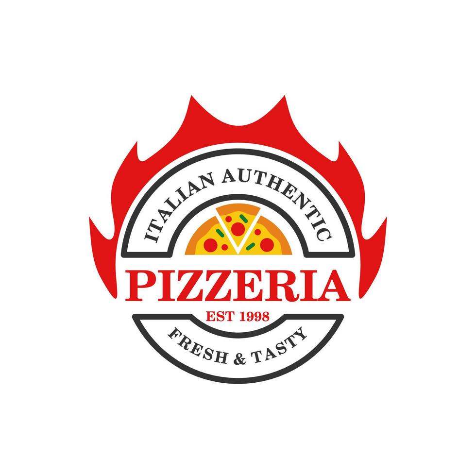 logo de restaurant de pizza italienne. logo symbole pour la nourriture et les boissons, et le restaurant. vecteur