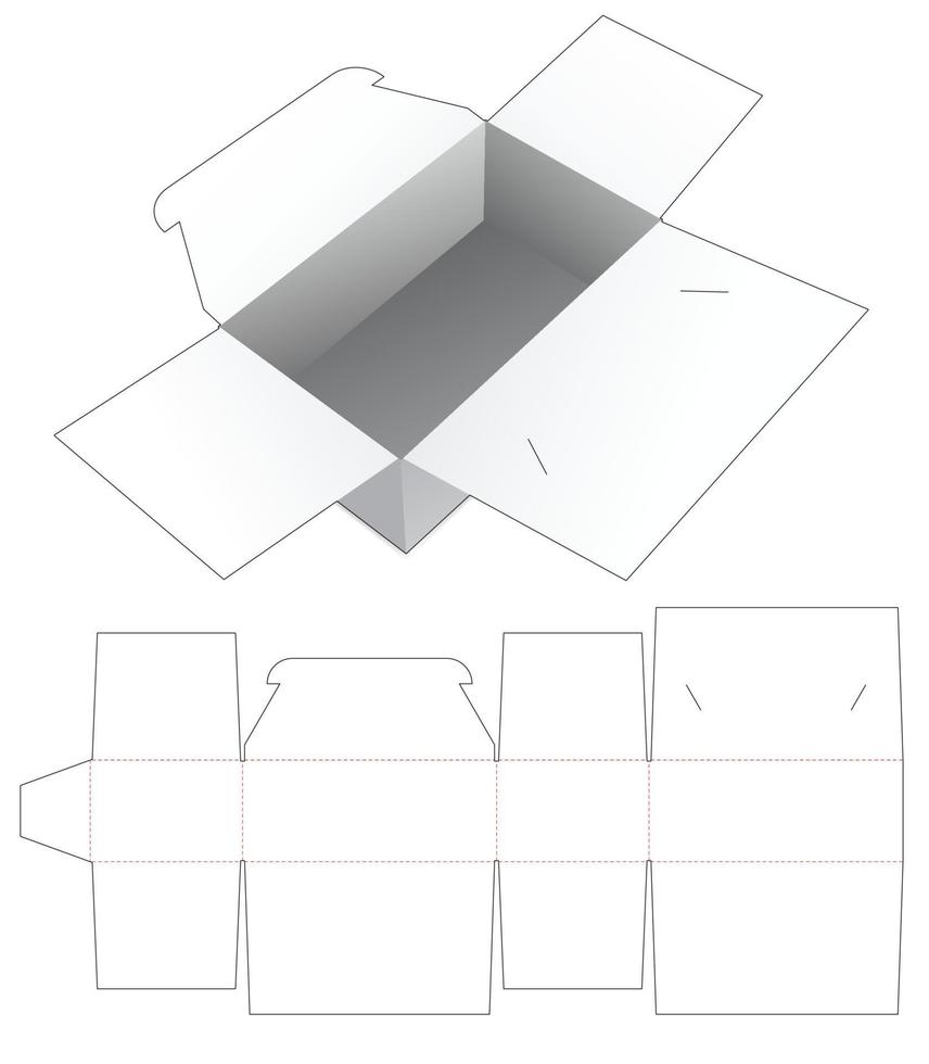 boîte courte avec gabarit de découpe à point verrouillé vecteur