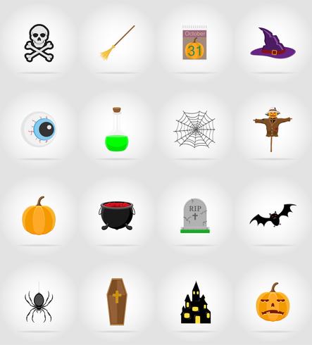 icônes plates Halloween illustration vectorielle vecteur