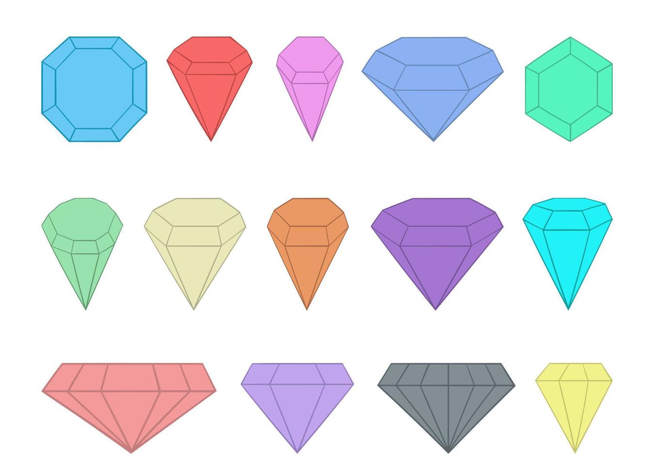 Ensemble de diamants vector design illustration isolé sur fond blanc