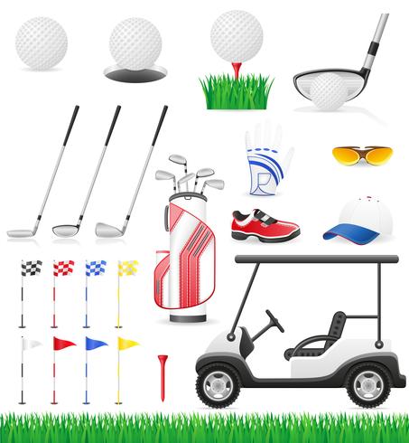 définir des icônes de golf vector illustration