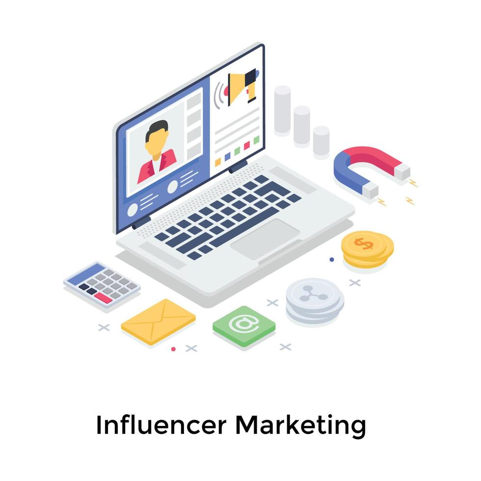 concepts de marketing d'influence vecteur