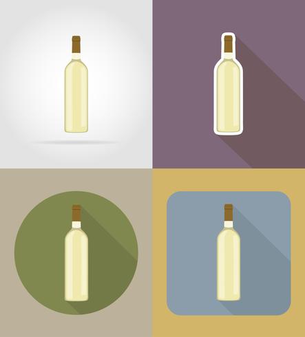 objets de bouteille de vin et équipements pour l&#39;illustration vectorielle de nourriture vecteur