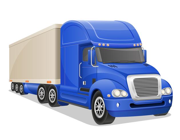 illustration vectorielle de gros camion bleu vecteur