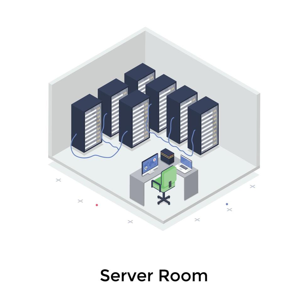 concepts de salle de serveurs vecteur