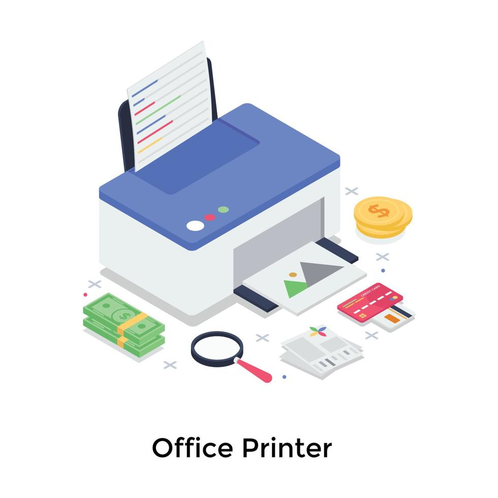 concepts d'imprimante de bureau vecteur