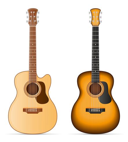 illustration vectorielle stock guitare acoustique vecteur