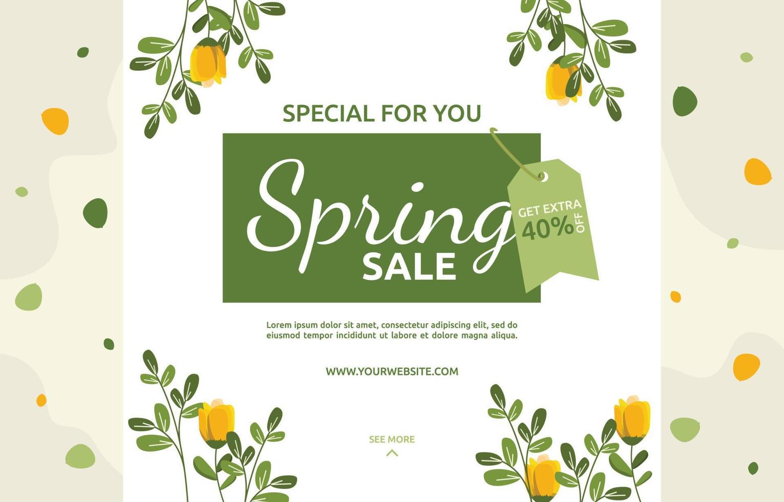 vente spéciale de printemps fleur saison florale marketing bannière entreprise vecteur