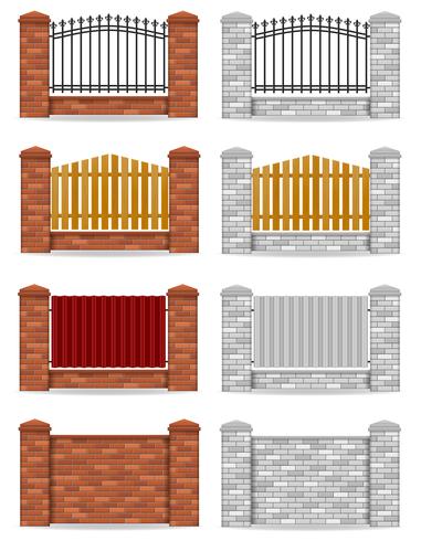 illustration vectorielle de clôture de brique vecteur