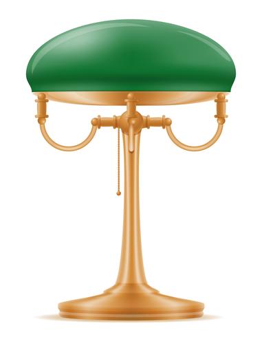 lampe de table ancienne icône vintage rétro illustration vectorielle stock vecteur