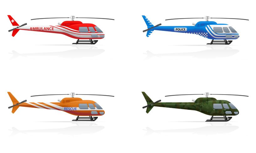 hélicoptères à usage spécial vector illustration