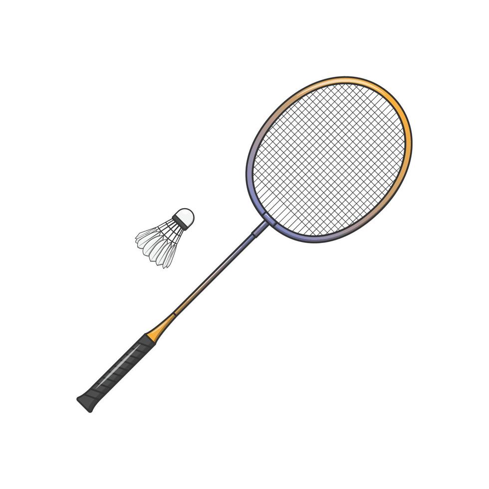 raquette de badminton et volant icône illustration vectorielle plate sur fond blanc pour le web, page de destination, autocollant, bannière vecteur