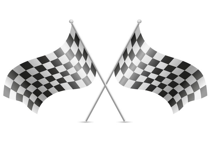 drapeaux à damier pour illustration de course automobile vecteur