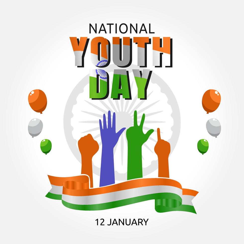 illustration vectorielle de la journée nationale de la jeunesse en inde. vecteur
