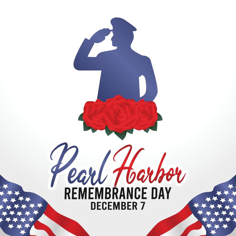illustration vectorielle du jour du souvenir de Pearl Harbor. approprié pour l'affiche et la bannière de carte de voeux. vecteur