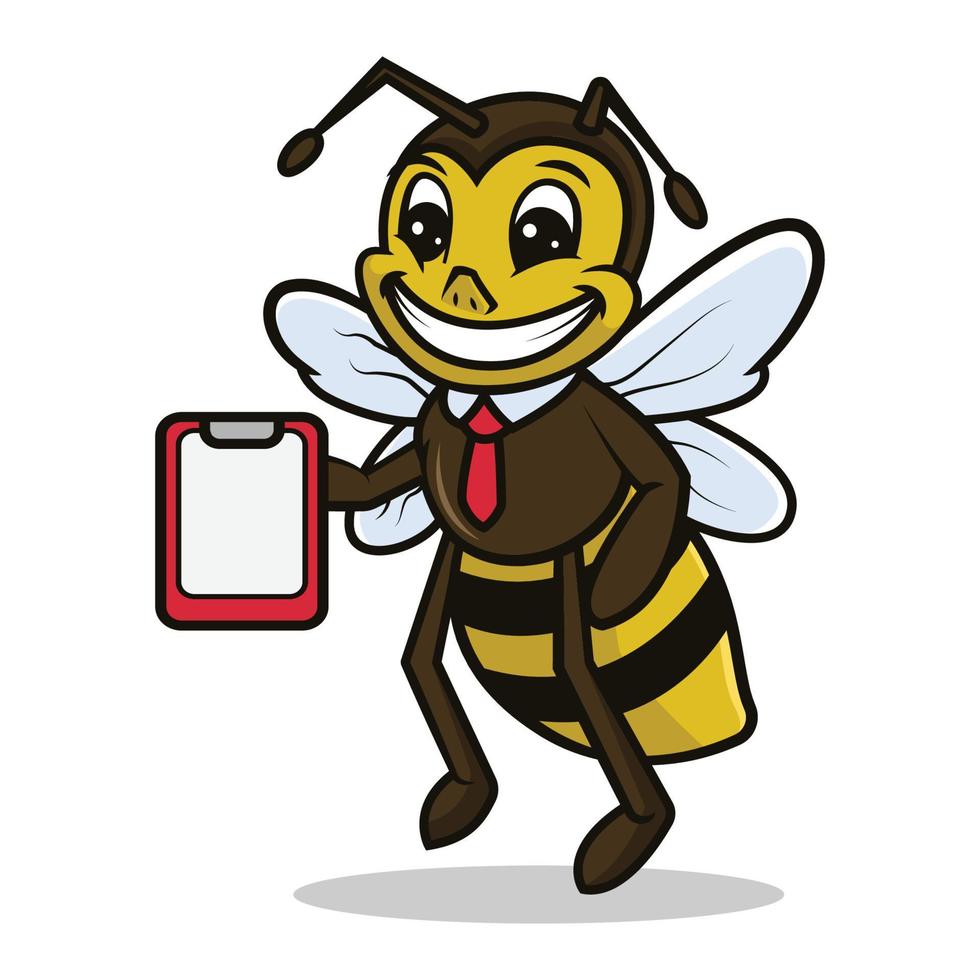 conception de mascotte d'abeille premium vecteur