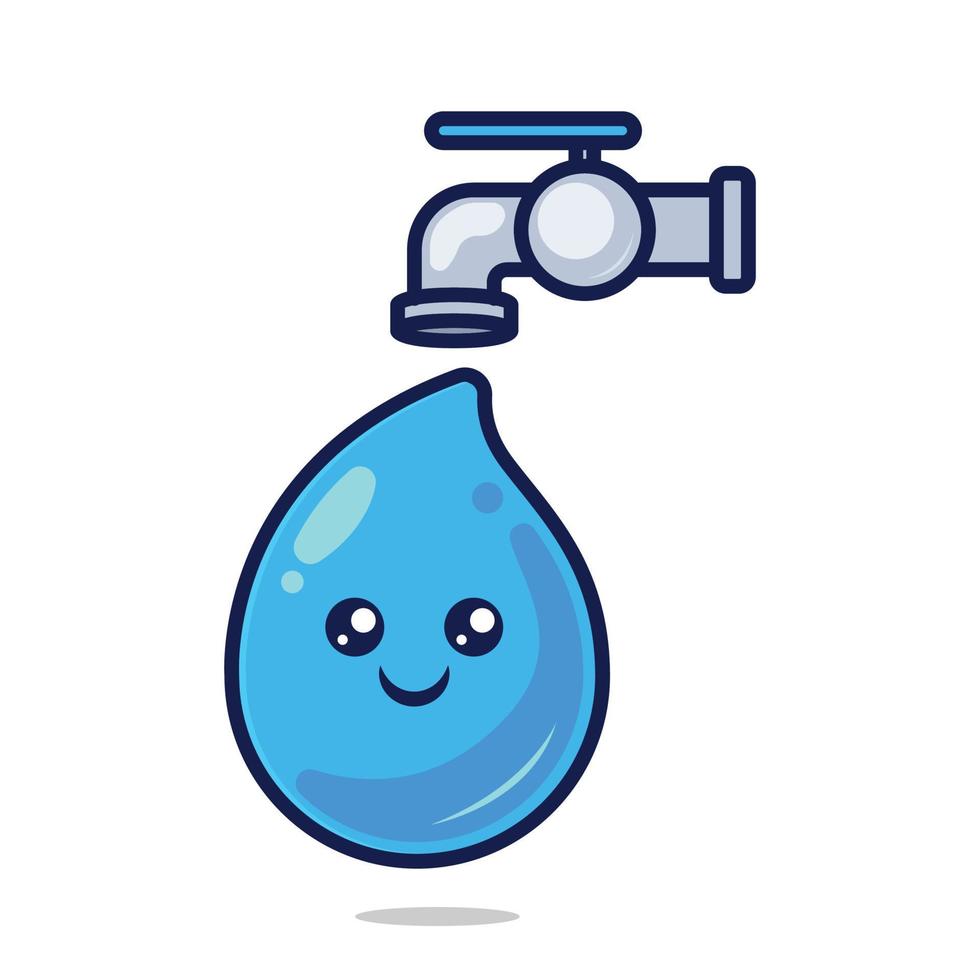 mascotte d'eau mignonne vecteur