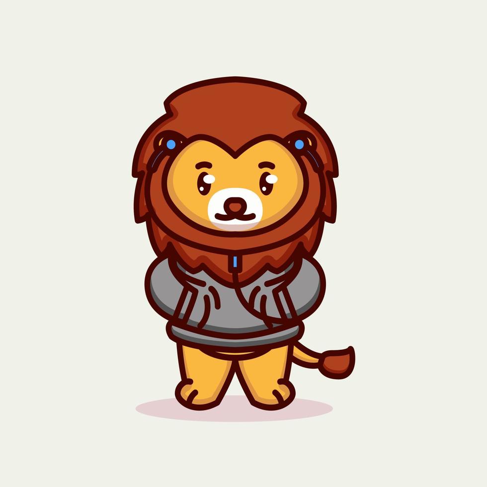 mascotte de lion génial vecteur