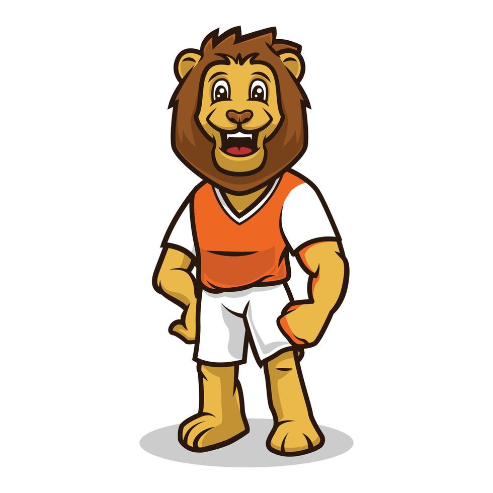 conception de mascotte mignonne de sourire de lion vecteur