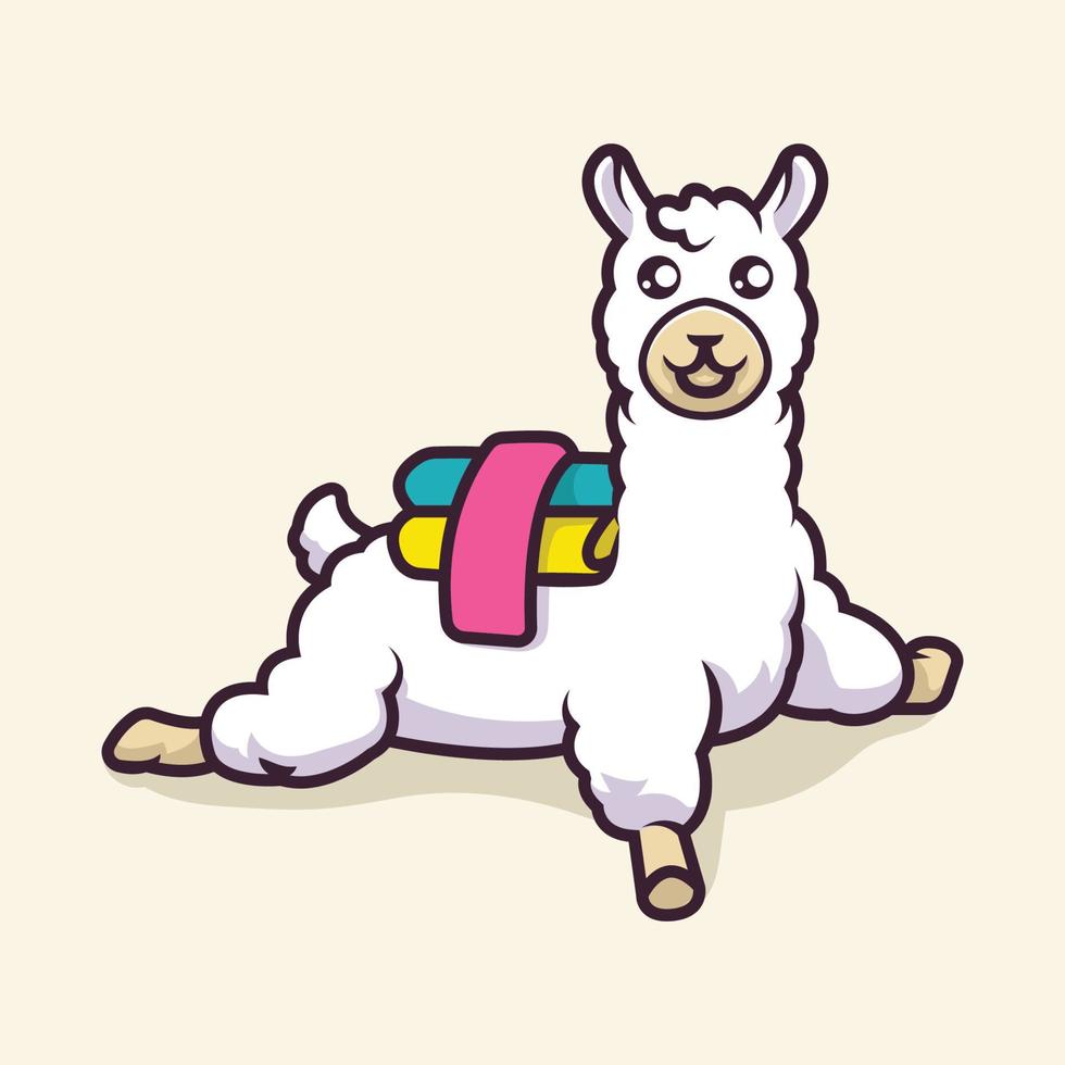 illustration vectorielle de mascotte de lama mignon vecteur