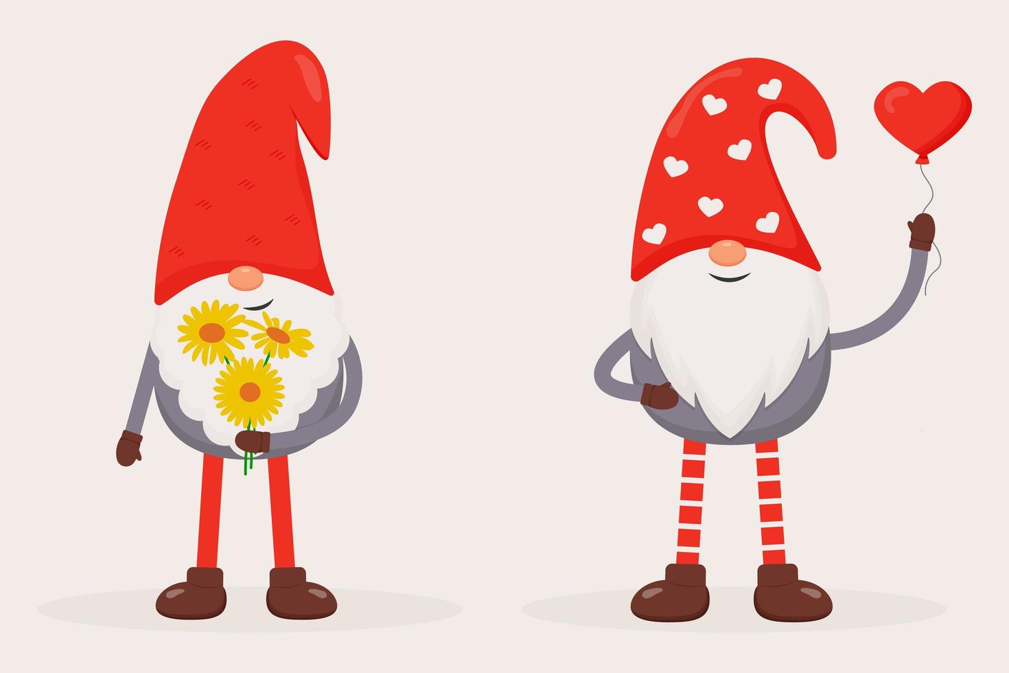 ensemble de mignons gnomes de la Saint-Valentin. illustration vectorielle plane pour st. cadeau de saint valentin, carte, impression, décoration. vecteur