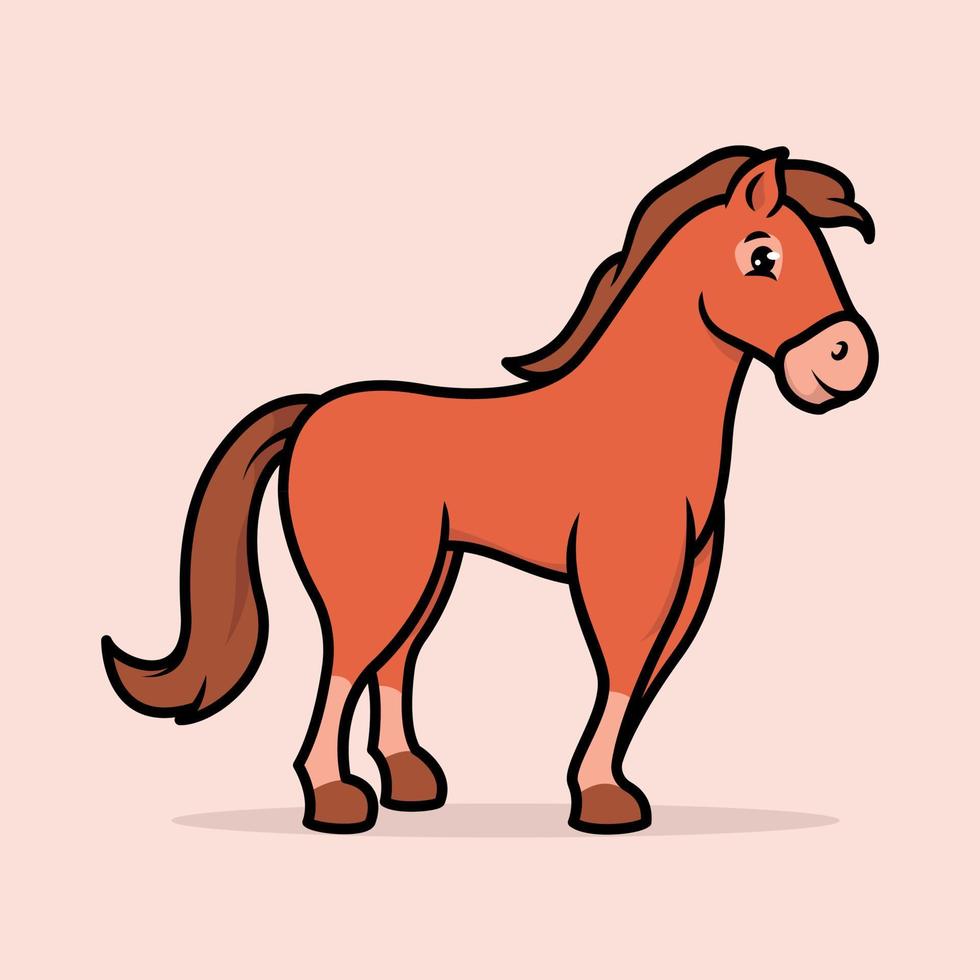 conception de dessin animé de cheval vecteur