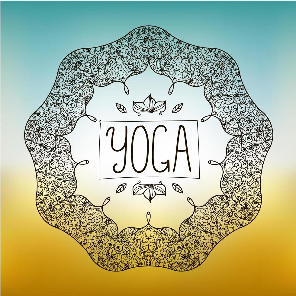 insigne de yoga ornemental dessiné à la main de vecteur