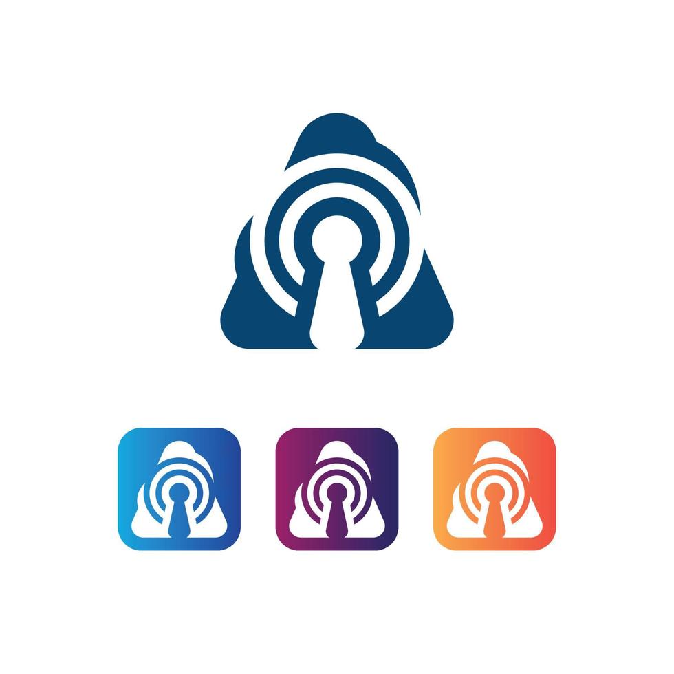 conception de logo de médias de réseau de podcast et modèle de concept d'icône d'application vecteur