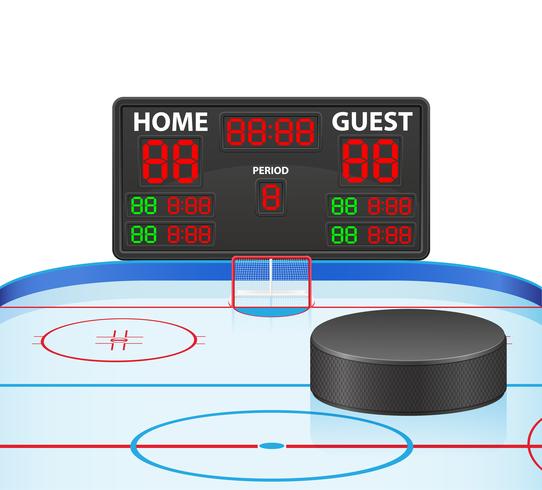 illustration vectorielle de hockey sportif tableau de bord numérique vecteur