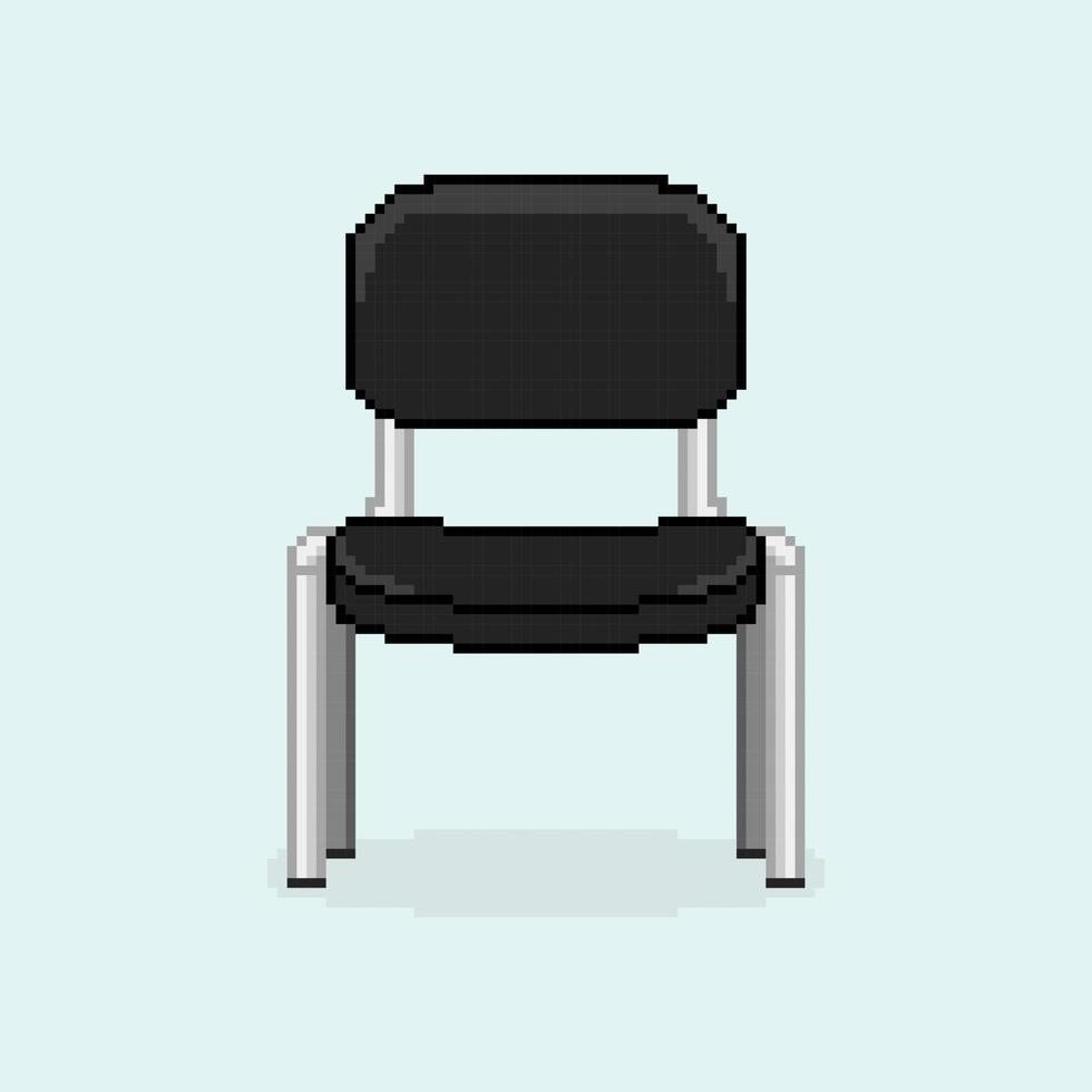 chaise noire de style pixel art vecteur