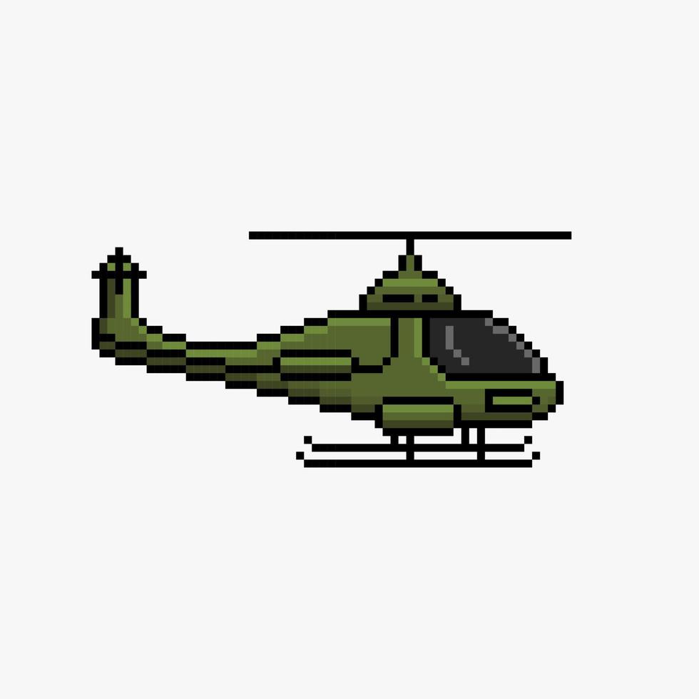 hélicoptère militaire pixel art vecteur