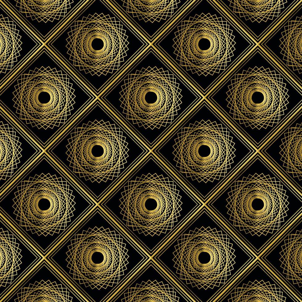 motif de spirographe doré de luxe élégant fond tribal traditionnel chinois vecteur