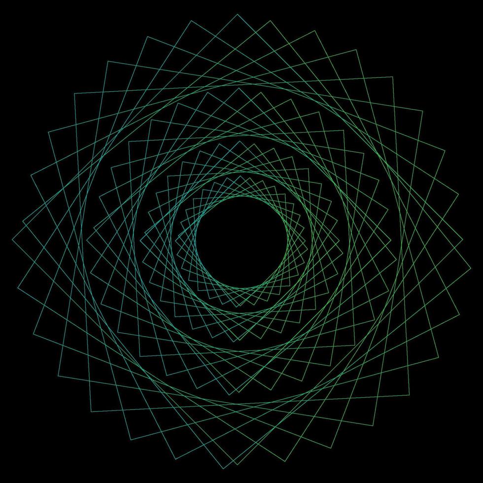 abstrait ornement vert dégradé fractal spirographe dimensions fond vecteur