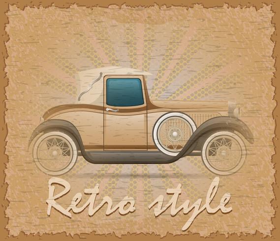 illustration vectorielle de style rétro affiche vieille voiture vecteur